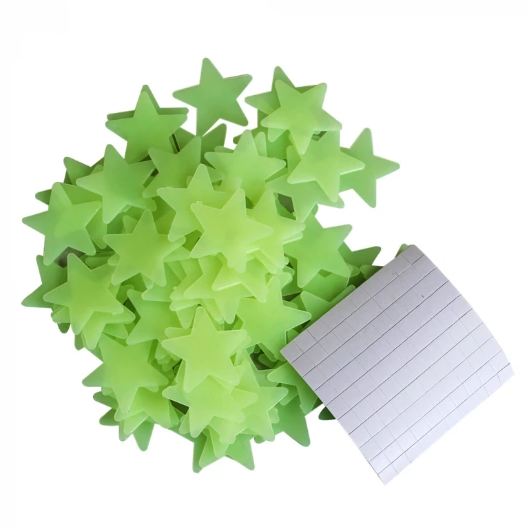 Pakket van 100 glow-in-the-dark sterretjes, ideaal voor kinderkamer