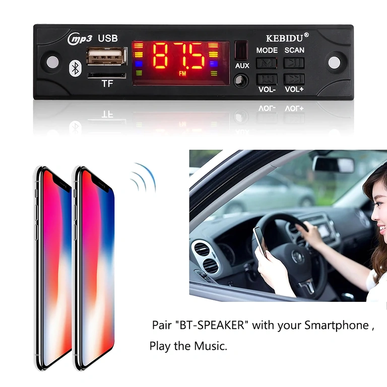 MP3-speler auto met SD-slot, USB, FM-radio en afstandsbediening