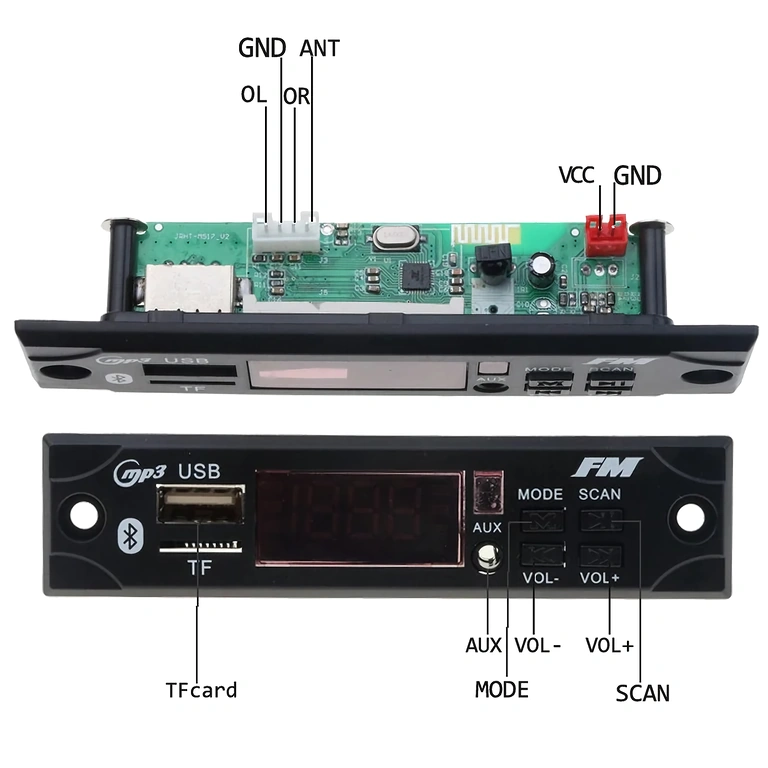 FM-radio module met Bluetooth voor auto, inclusief afstandsbediening