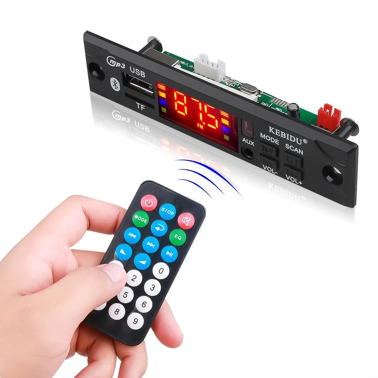 MP3 decoder module met afstandsbediening, USB-poort en SD-slot