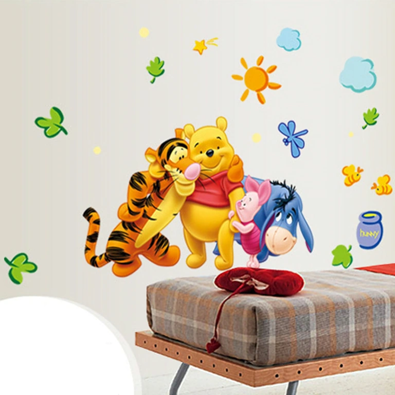 Decoratieve sticker met Winnie en vriendje Teigetje