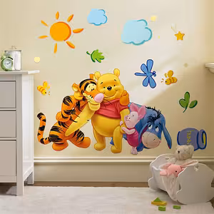 Decoratieve muurstickers met Winnie de Poeh en vrienden – Kinderkamer stickers, cartoon