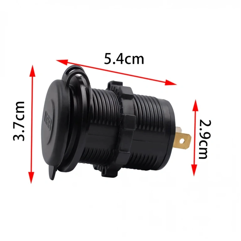 USB-poort met dubbele uitgang voor montage op auto-, motor- of bootdashboard