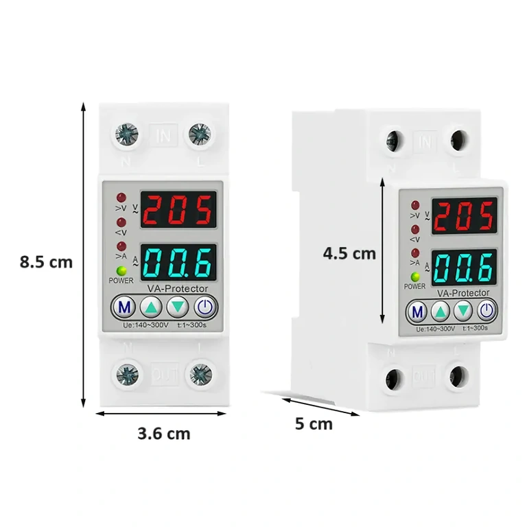 Monofasige elektrische beschermingsrelais 220V Overspannings- en overstroombeveiliging relais voor 220V
