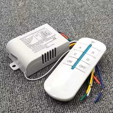 Lichtschakelaar met afstandsbediening 4 kanalen 220V – Automatische bediening van kroonluchters en lampen