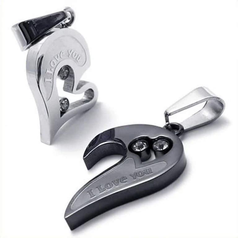 Twee harten bedels voor koppels Twee hart hangers voor verliefde koppels