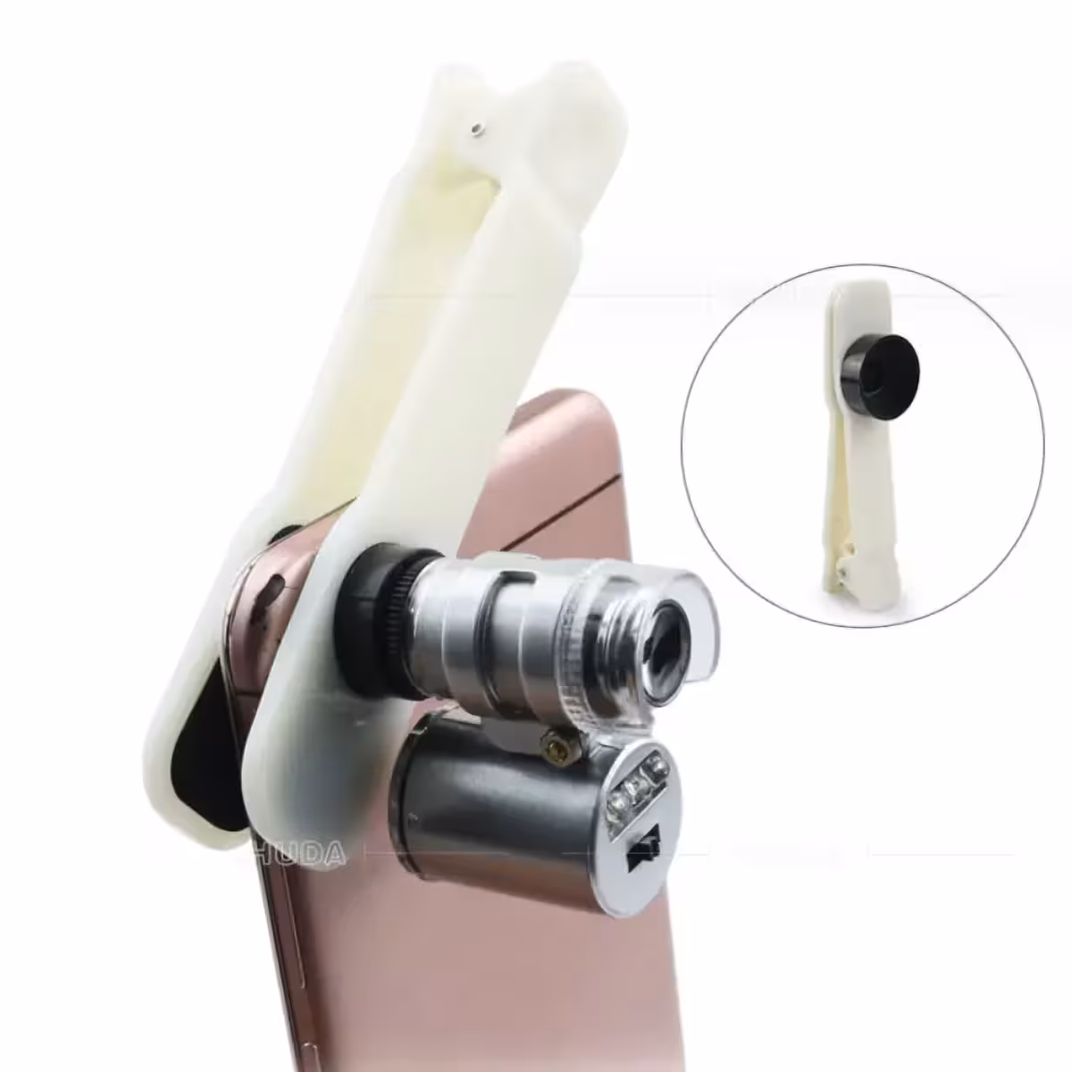 Microscoop met telefoonadapter voor fotograferen van microscopische details