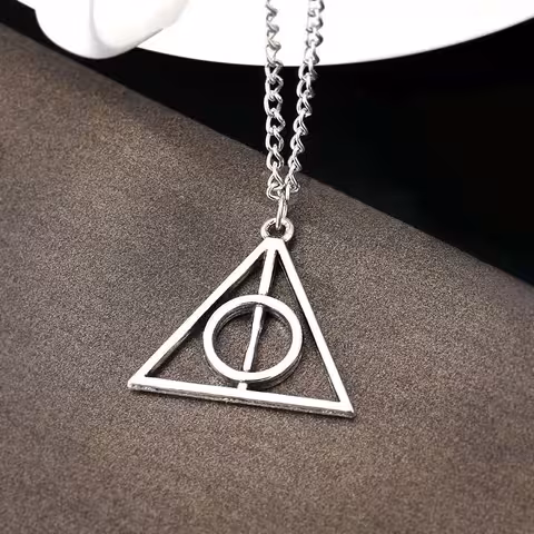 Harry Potter Deathly Hallows driehoek zilveren hangerketting – Magisch sieraad