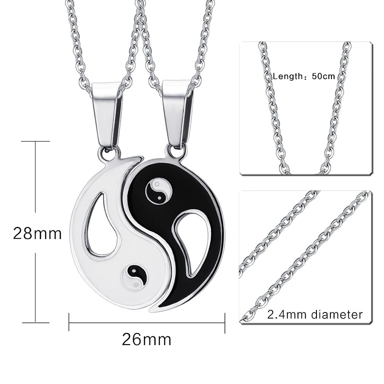 Ketting symbool van balans in relatie Yin Yang hanger – balans tussen twee personen