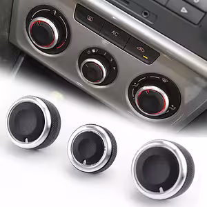 Set van 3 airconditioning knoppen VW Golf 5 6 Passat B6 B7 Skoda Octavia 2 – Aluminium