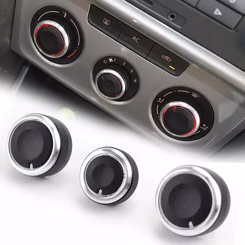 Set van 3 airconditioning knoppen VW Golf 5 6 Passat B6 B7 Skoda Octavia 2 – Aluminium