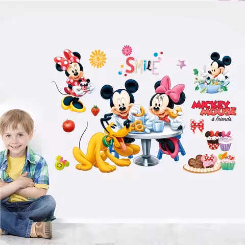 Mickey Mouse zelfklevende muursticker voor kinderkamer of babykamer