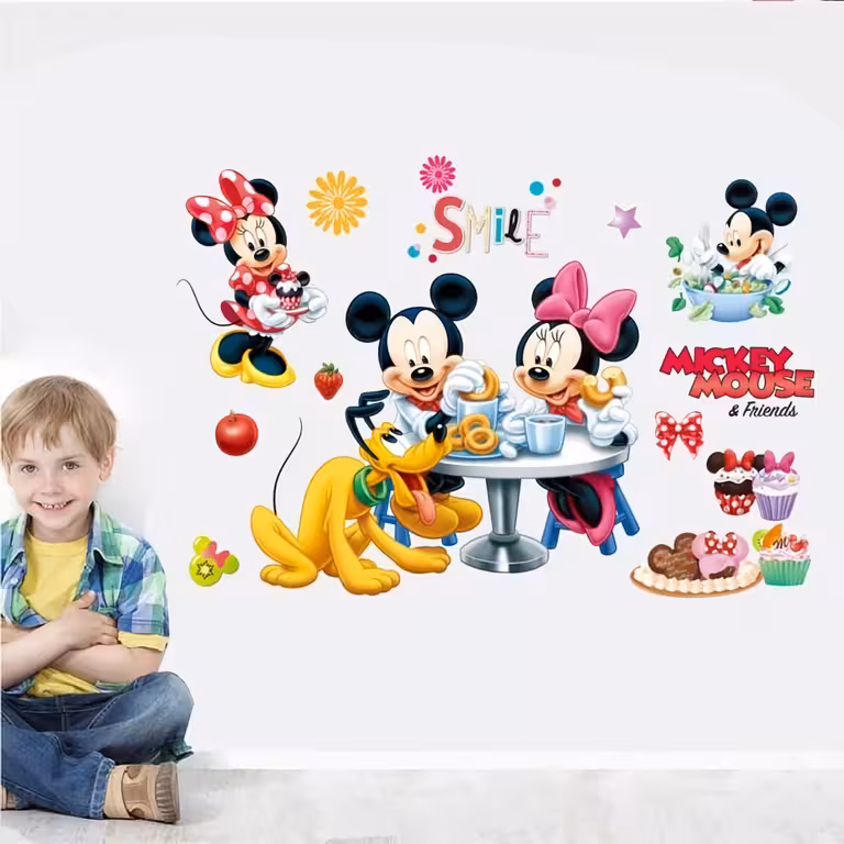 Mickey Mouse zelfklevende muursticker voor kinderkamer of babykamer