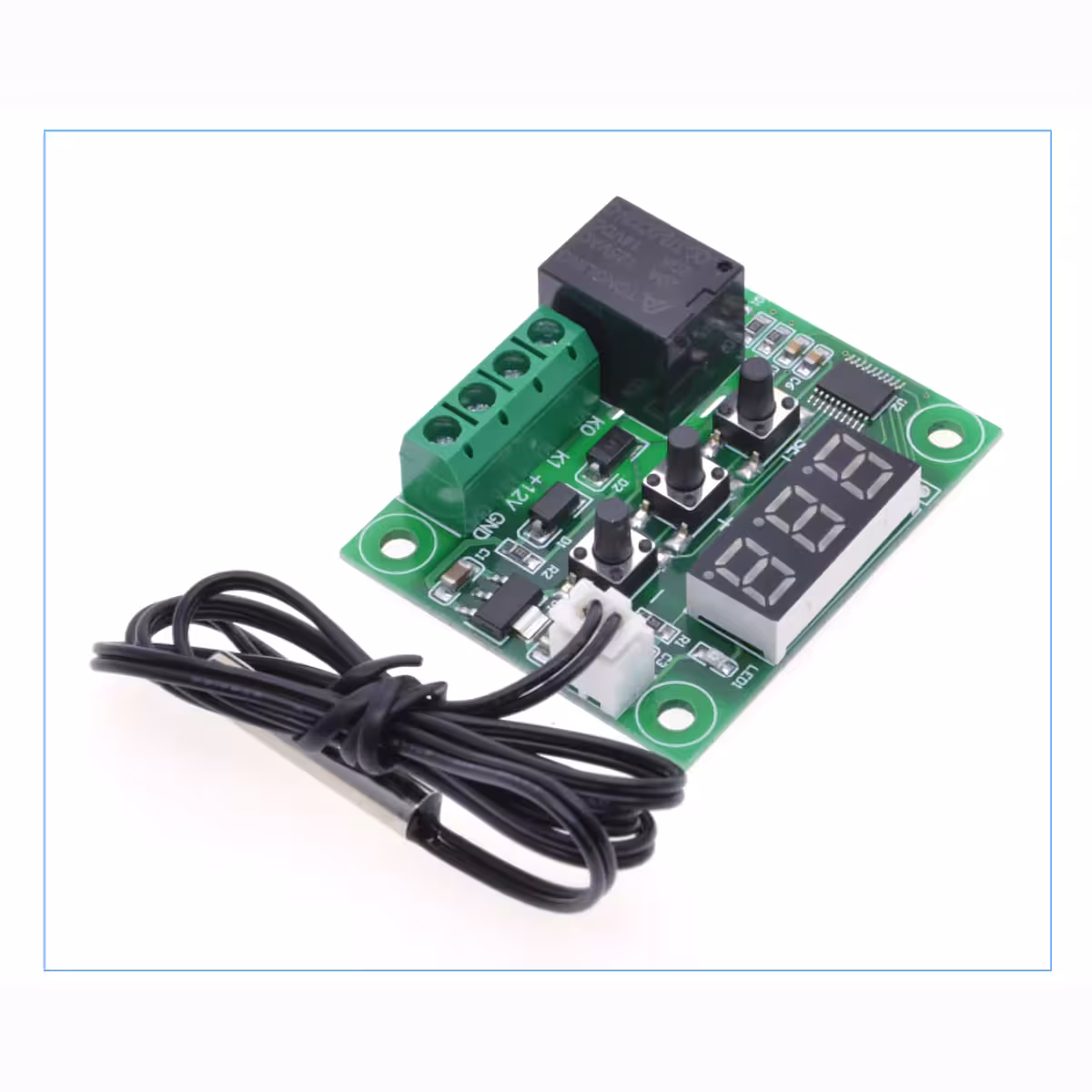 LED-display en knoppen voor temperatuurregeling