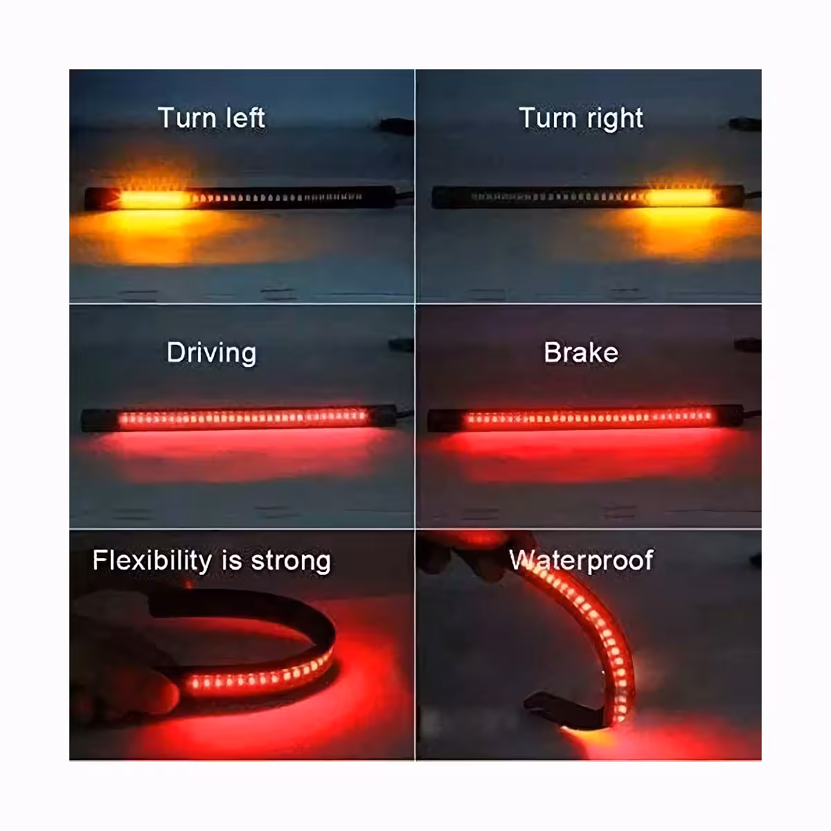 Combinatielicht rem en richting op flexibele strip