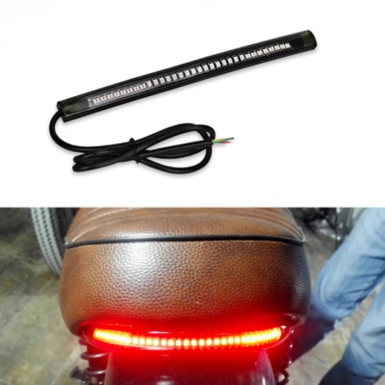 LED remlicht strip voor motorfiets Universele LED-strip met remlicht-, richtingaanwijzer- en positiefunctie voor motoren