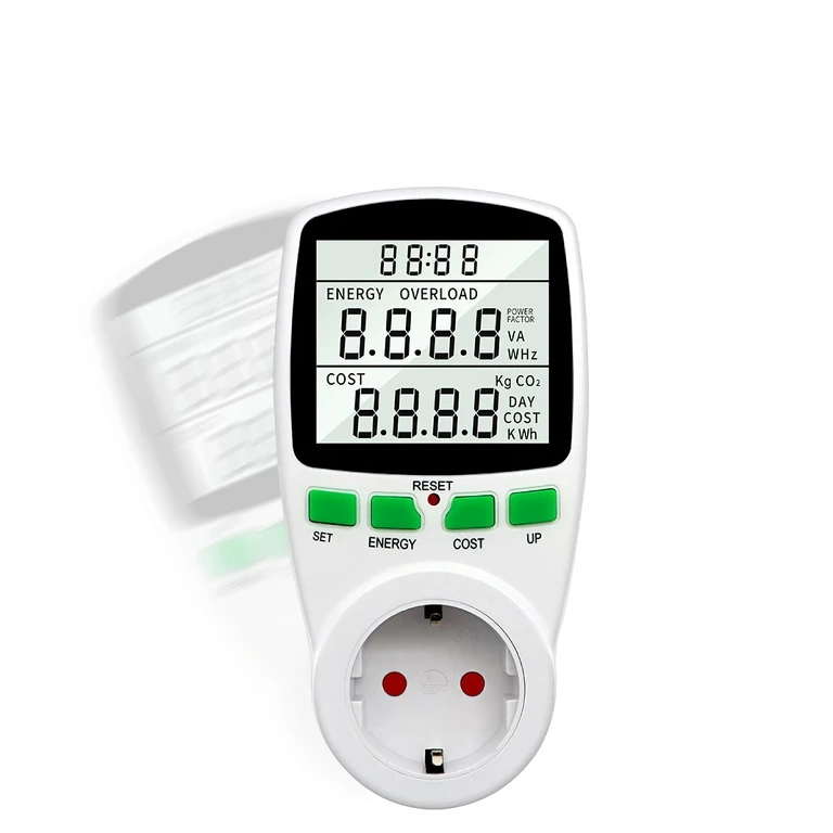 Apparaat met display voor kosten/kWh en maandelijkse kostenraming