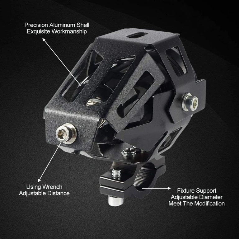 CREE U7 LED-koplamp voor motoren, met roestvrijstalen beugel