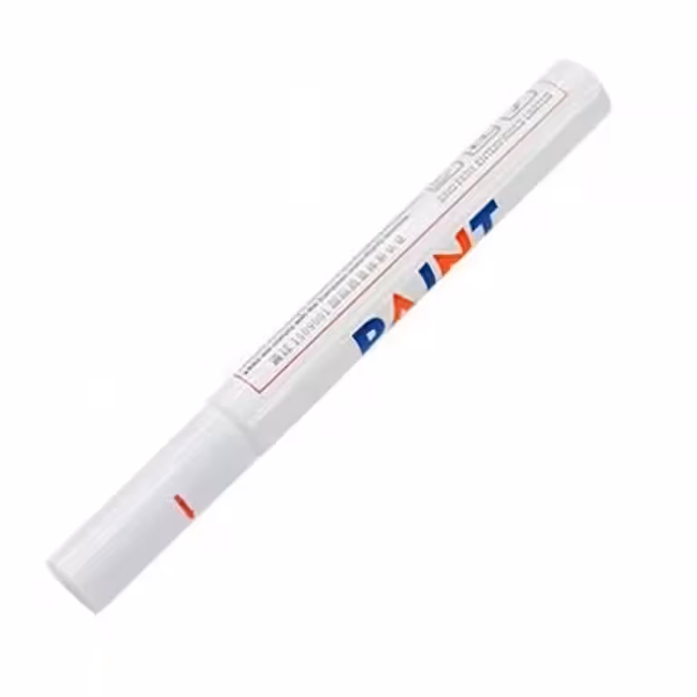 Witte bandmarker voor banden met permanente verf – duurzame markering op rubber, metaal, glas en hout