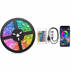 LED RGB strip 10m met USB, Bluetooth, afstandsbediening en muziekmodi voor TV en decoratie