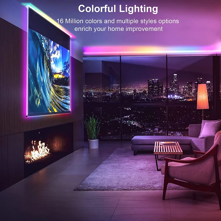 Lichtstrip met 300 RGB-LED’s, afstandsbediening en Bluetooth-connectiviteit