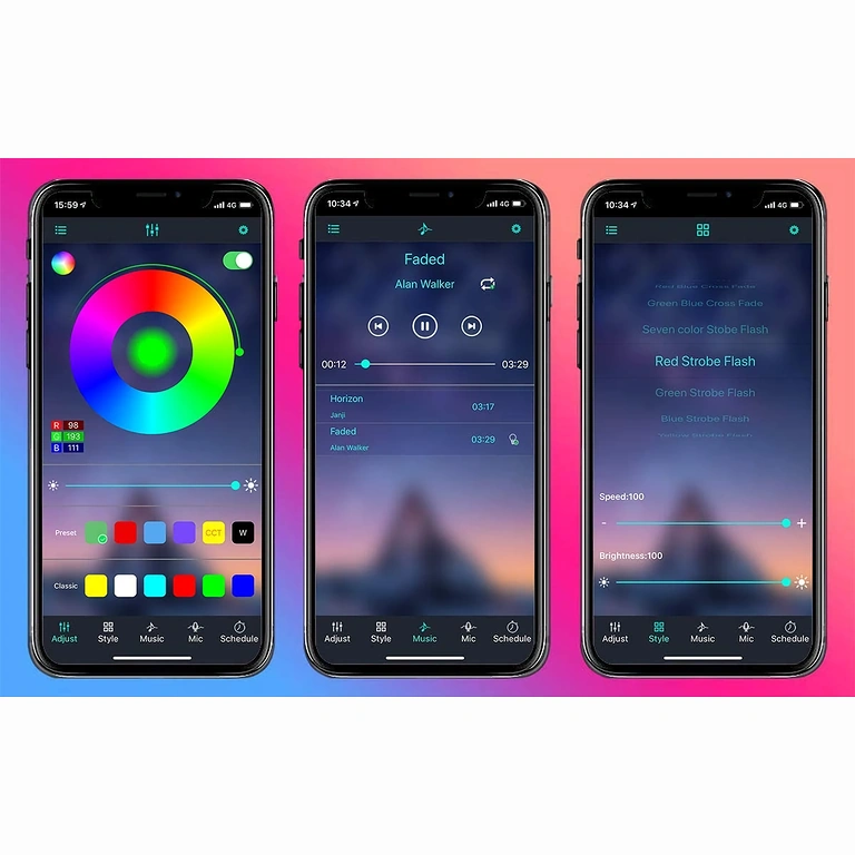 LED-strip voor TV met ambient lighting, instelbare helderheid en kleuren