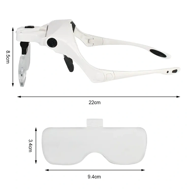 Vergrootglas bril hoge helderheid met LED Heldere en duurzame acryllenzen voor professioneel of hobbygebruik