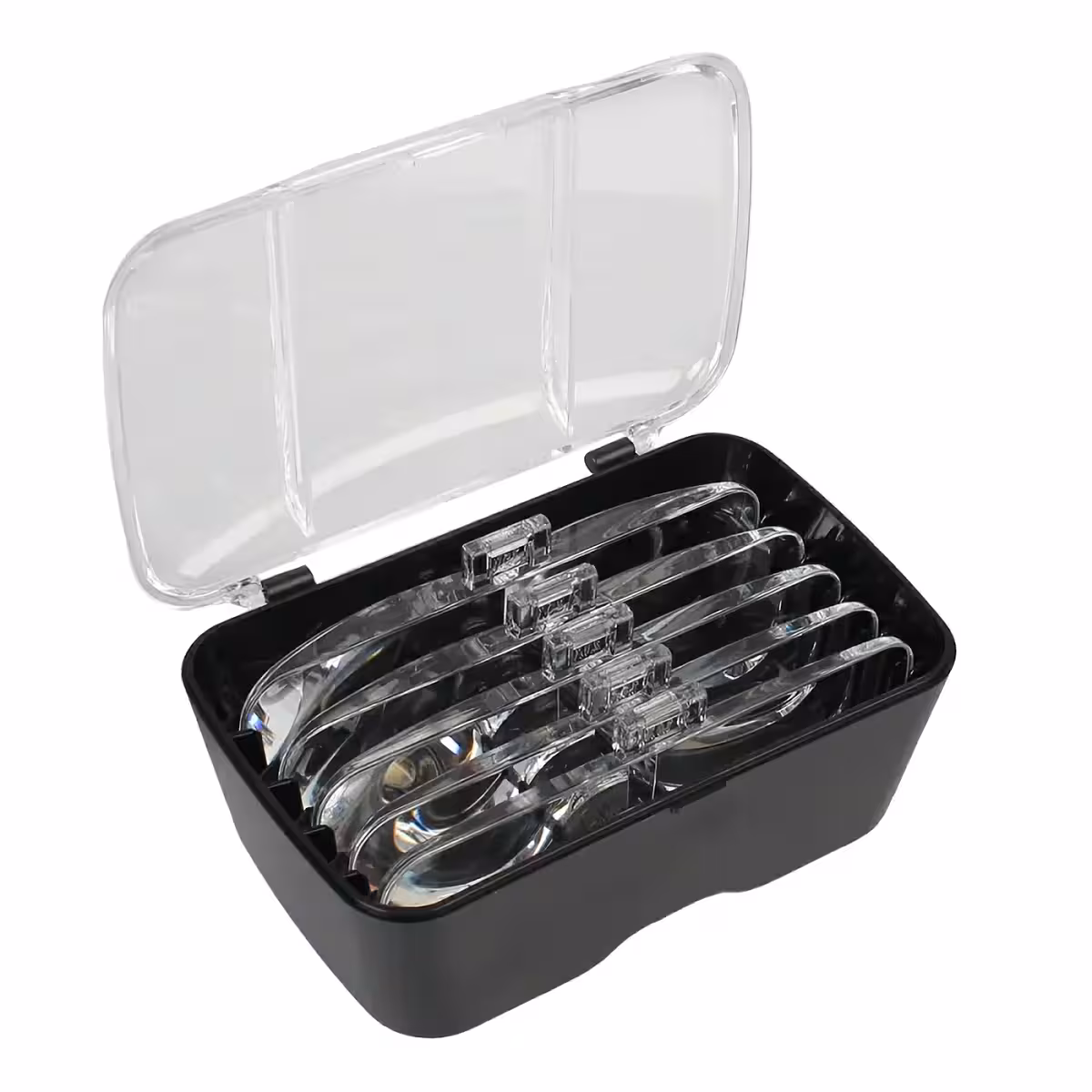 Vergrootbril met hoes en reinigingsdoekje voor lenzen