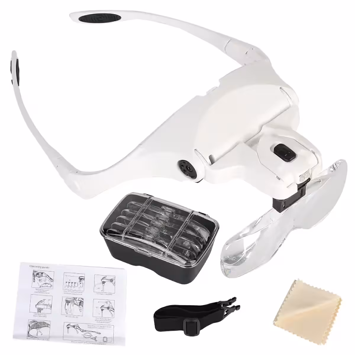 Precisiebril voor chirurgie en medische ingrepen, met geïntegreerde verlichting