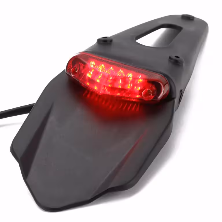 Achtervleugel motor met LED-lamp – Enduro, Motocross, Off-Road bescherming