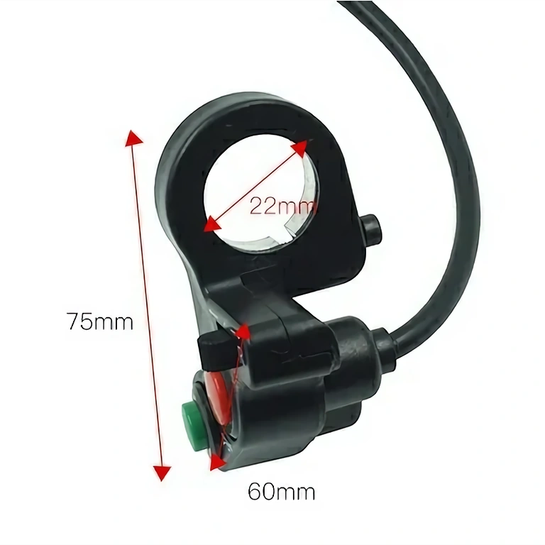 Elektrische schakelaar voor activering van verlichting en claxon motorfiets