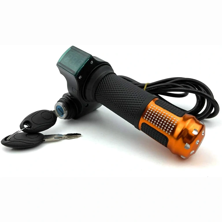Throttle met sleutel voor elektrische step Hendel met sleutel en batterijdisplay voor elektrische scooter 12V–72V