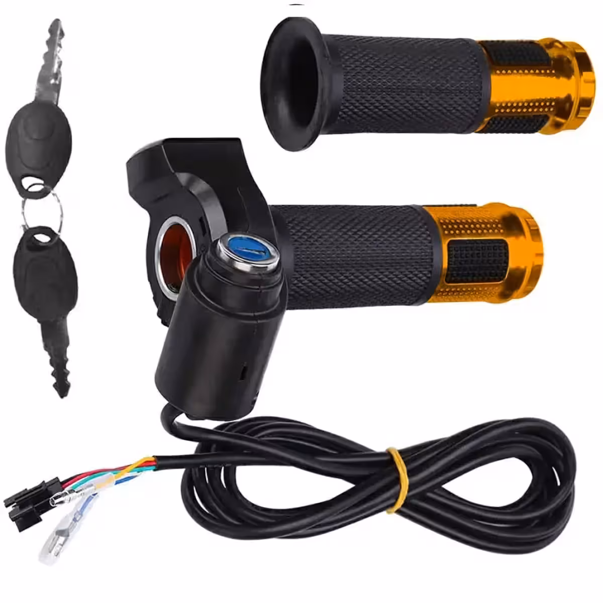 Dubbele hendel met schakelaar, voltmeter en sleutel voor elektrische scooter