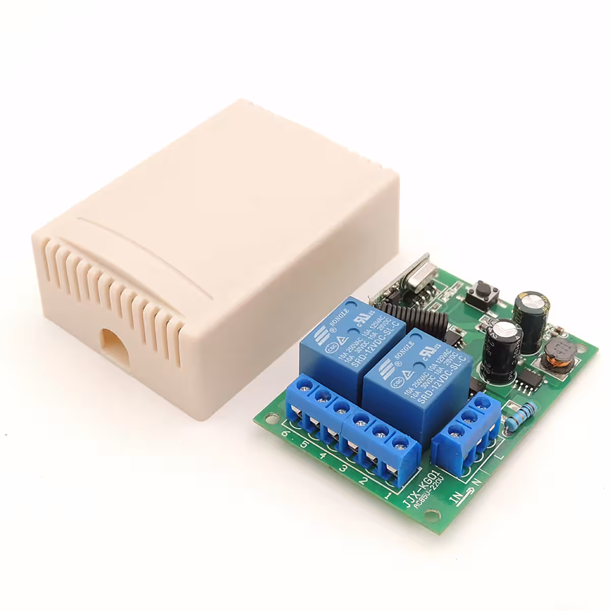 220V draadloze schakelmodule met twee relais en sterke ontvangst