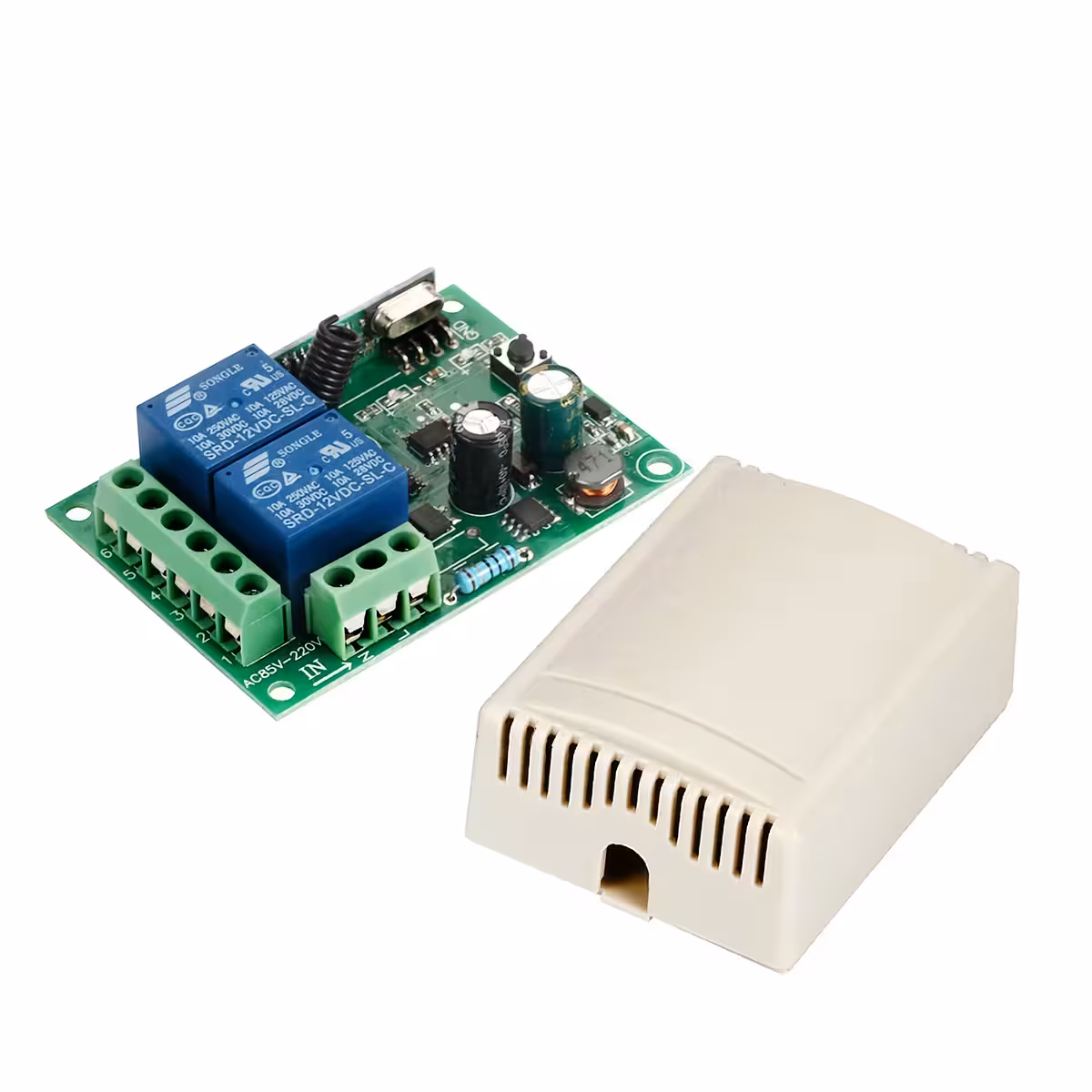 Slimme 220V-controlemodule met 2 kanalen en radiobediening