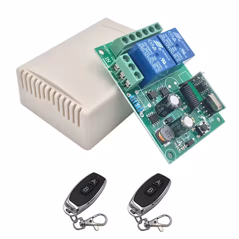 220V relais met afstandsbediening – draadloze module 2 relais 433MHz voor deur-, licht- en poortautomatisering