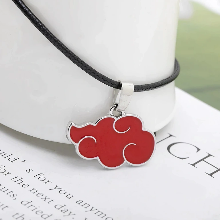 Rode Wolk symbool ketting – Akatsuki Naruto cosplay Sieraad geïnspireerd door Naruto – Rood Wolk symbool van Akatsuki