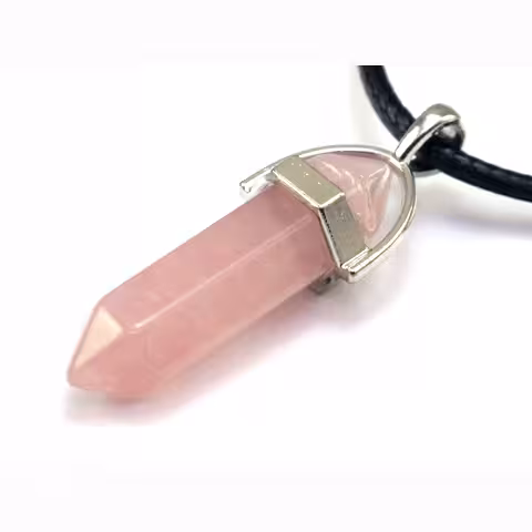 Rozenkwarts ketting met hanger – kristallen sieraden voor zuivering en energie