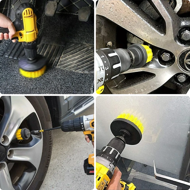 Borstels voor het schoonmaken van autowielen Borstels voor het reinigen van wielen, doppen en moeilijk bereikbare hoeken