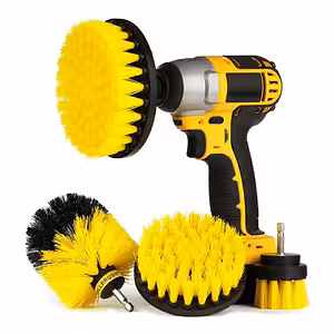 Set van 3 nylon roterende borstel voor boormachine – reinigt bekleding, tapijt en plastic