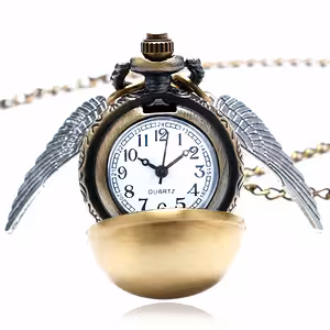 Zakhorloge met ketting – Harry Potter Golden Snitch Quidditch (kwarts)