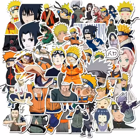 Naruto Shippuden anime stickers – set van 50 PVC stickers voor laptop, fiets, skateboard en consoles