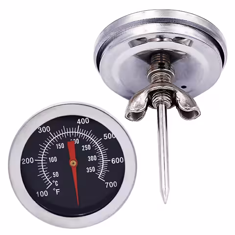 Professionele vleesthermometer voor barbecue, oven, roker – roestvrij staal, 0–350°C analoog