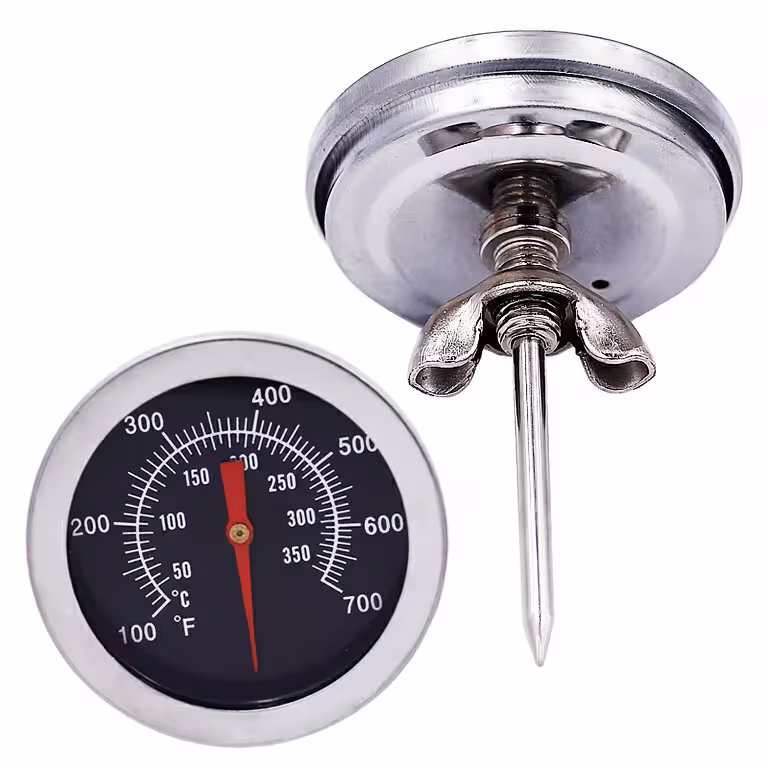 Professionele vleesthermometer voor barbecue, oven, roker – roestvrij staal, 0–350°C analoog