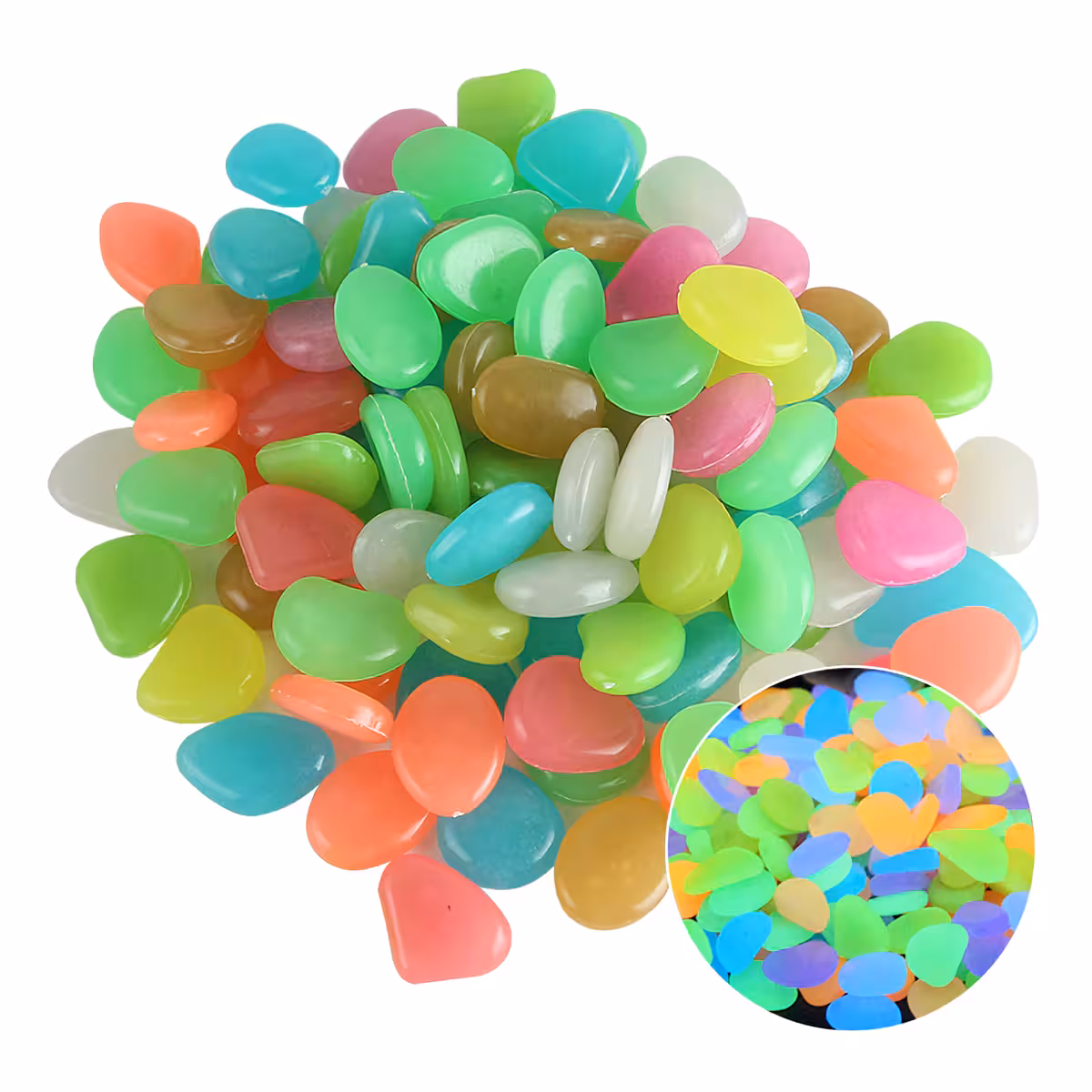 Decoratieve fosforescerende steentjes voor tuinpadverlichting