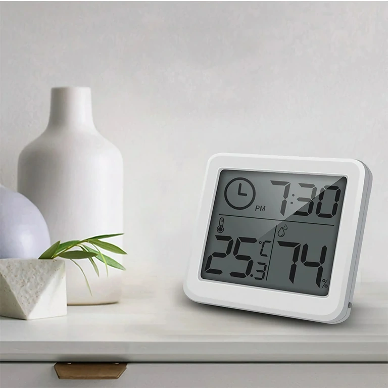 Digitale thermometer en hygrometer voor binnen met groot display en slank ontwerp