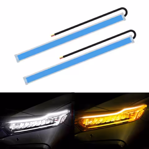 LED dagrijverlichting met dynamische sequentiële richtingaanwijzer – set van 2 flexibele 60cm strips, IP65