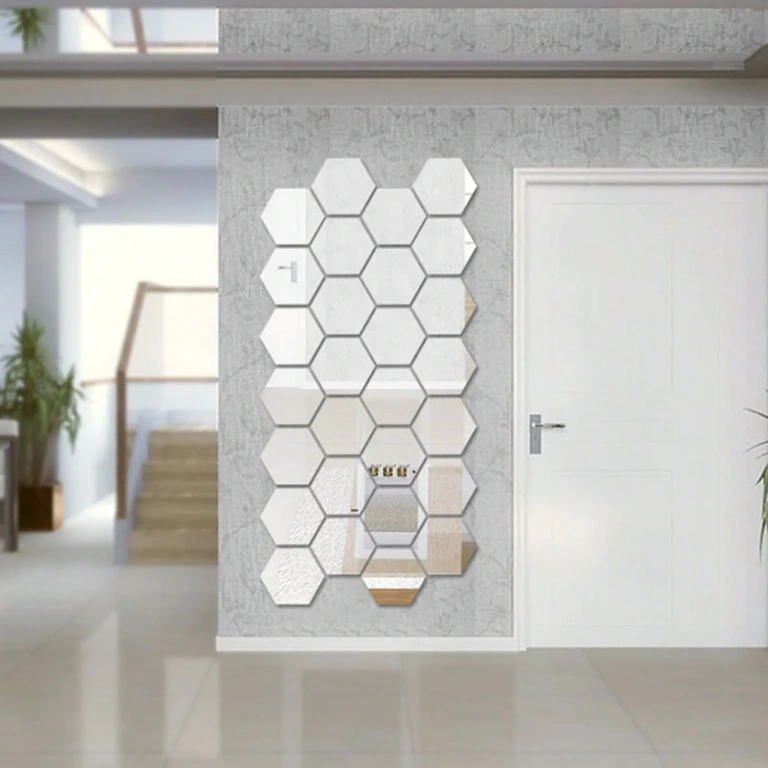 Creatief decoratief hexagon spiegelset Hexagon decoratieve spiegels voor creatieve wanddecoratie