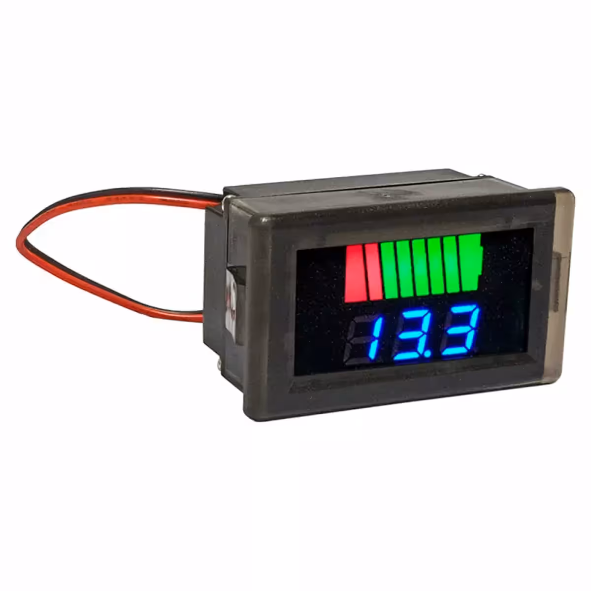 LED-voltmeter, eenvoudig te monteren, voor spanningen tussen 12V en 72V