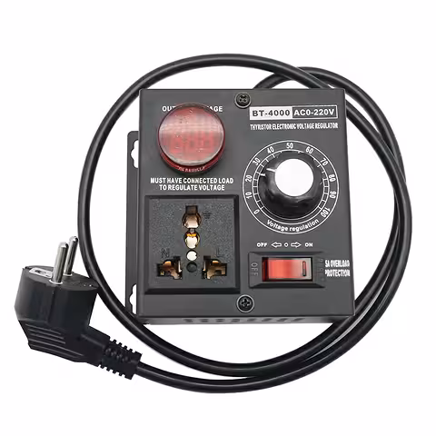 Stopcontact met 4000W spanningsregelaar – elektrische vermogensregelaar met potentiometer voor verlichting, motoren en gereedschap
